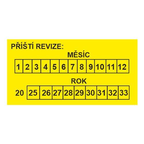 Revizní štítek pro označování kontrol 60x30 mm